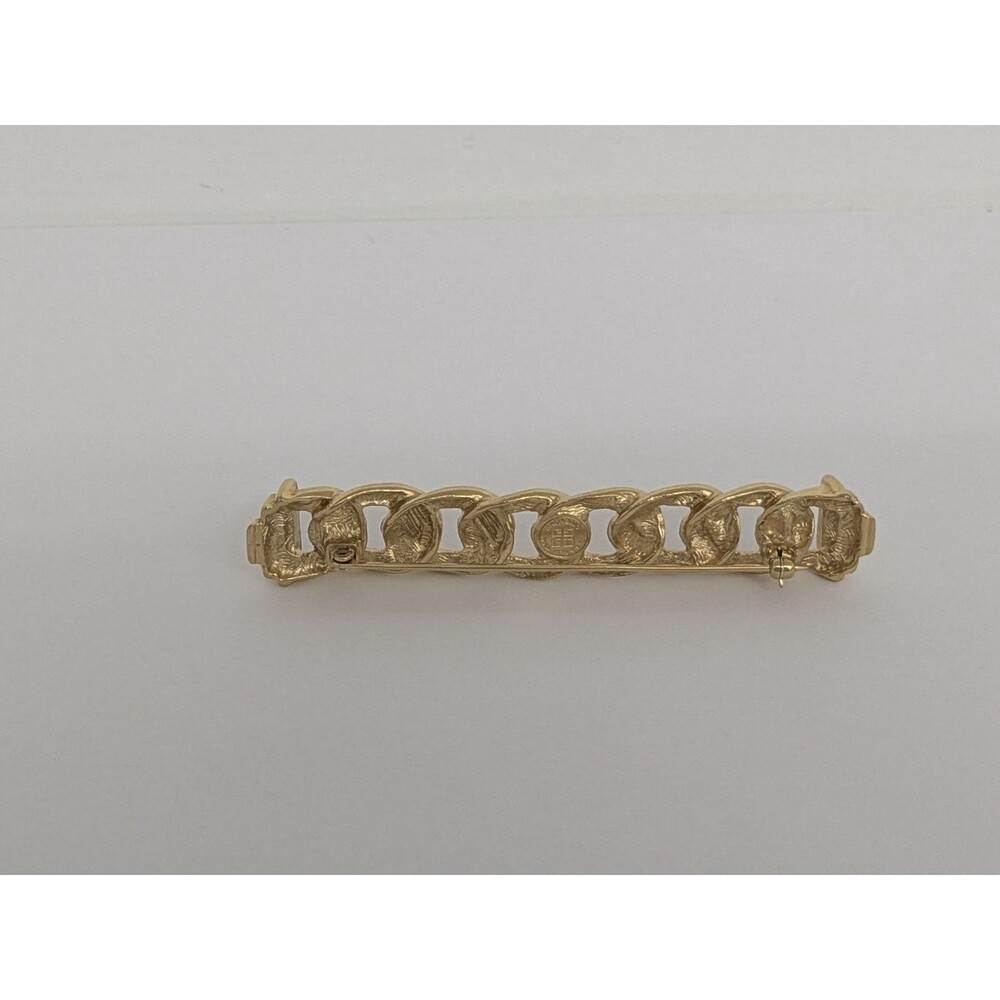 Givenchy Gold-Tone Braided Statement Size Bar Brooch, Signed - Picture 4 of 5